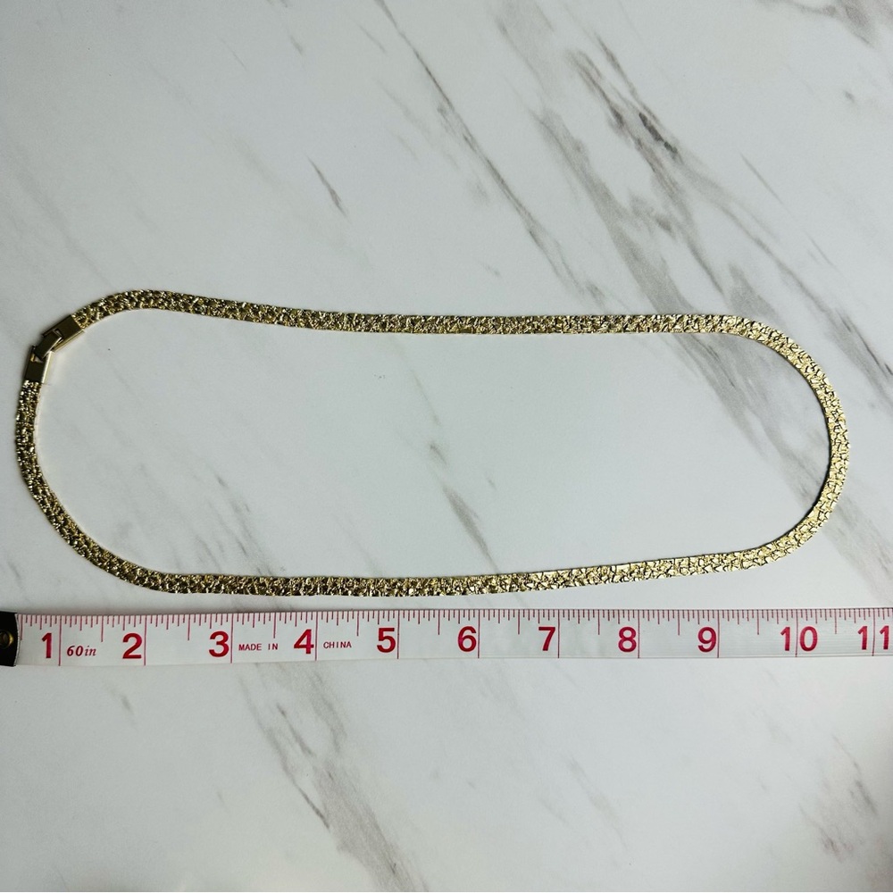 Golden Nugget Style Vintage 24” Gold Plated Necklace - Picture 12 of 13